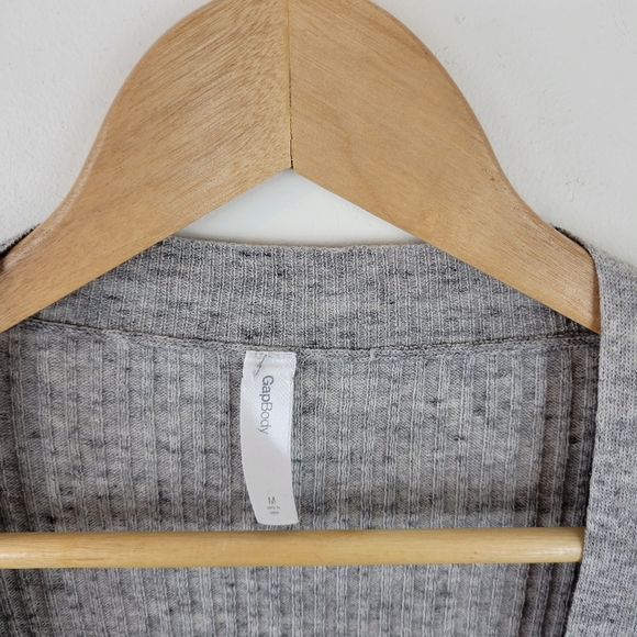 GAP | Heathered Gray Open Front Ribbed Cardigan Medium - Picture 5 of 7
